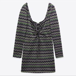 Zara Chevron Metallic Mini Dress